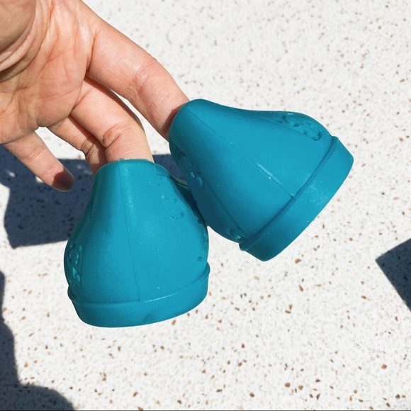 NIB Authentic Gucci Laser-cut GG Web Jelly Rubber Slipper Flats Blue 35 - Picture 4 of 7